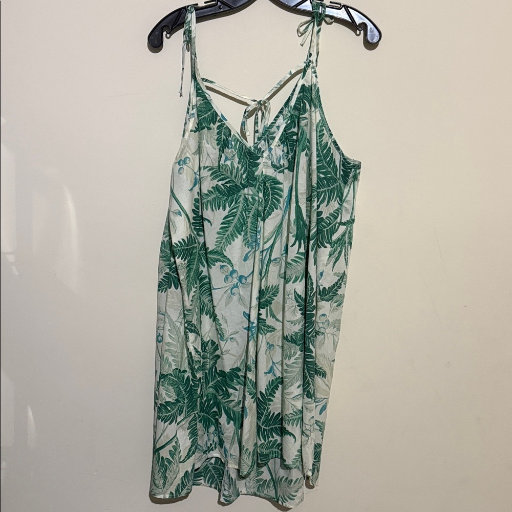 H&M Tropical Green Leaf Print Mini Dress or cover up - Picture 4 of 4